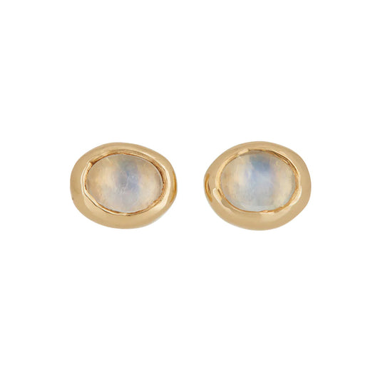 Apollo Studs – Gold Moonstone