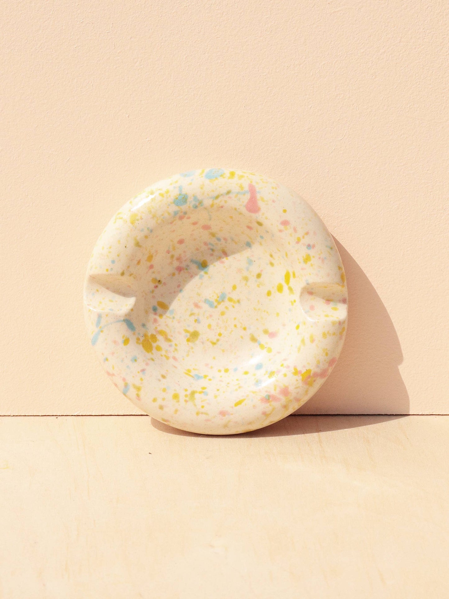 Handmade Ceramic Bubble J Tray - Speckled Clay Splash