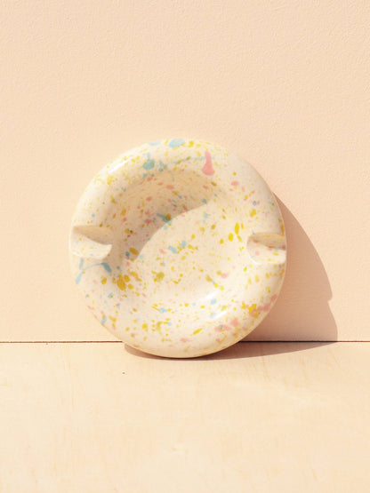 Handmade Ceramic Bubble J Tray - Speckled Clay Splash