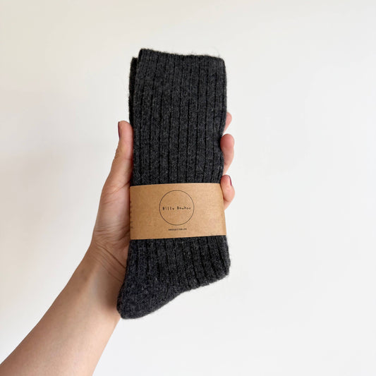 Iceland Wool High Socks - Dark Gray