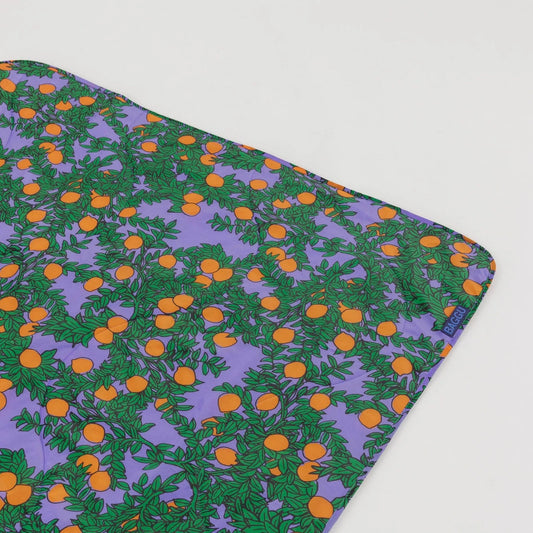 Puffy Picnic Blanket – Orange Tree Periwinkle
