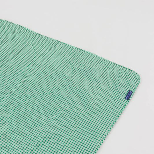 Puffy Picnic Blanket – Green Gingham