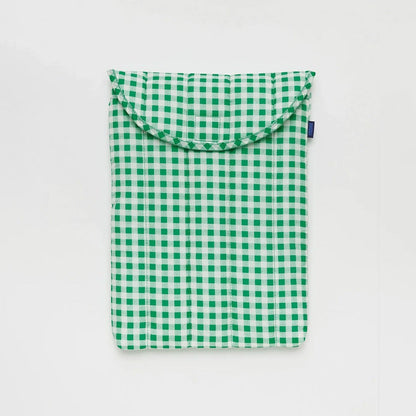 Laptop Sleeve 13/14" – Green Gingham