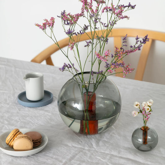 Bubble Vase - Smoke / Amber