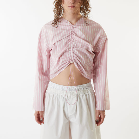 Bungee Gathered Long Sleeve Top - Rose