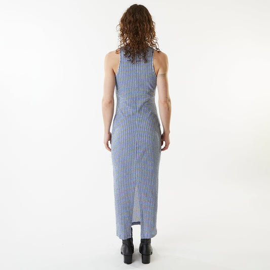 Racerback Maxi Dress - Cobalt Gingham