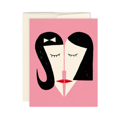 Greeting Card-  Girl + Girl