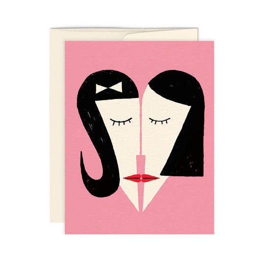 Greeting Card-  Girl + Girl