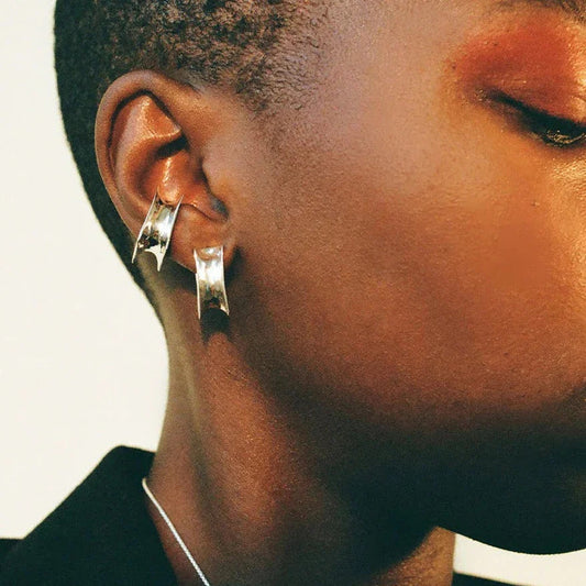 Single Glacon Ear Stud - Sterling Silver