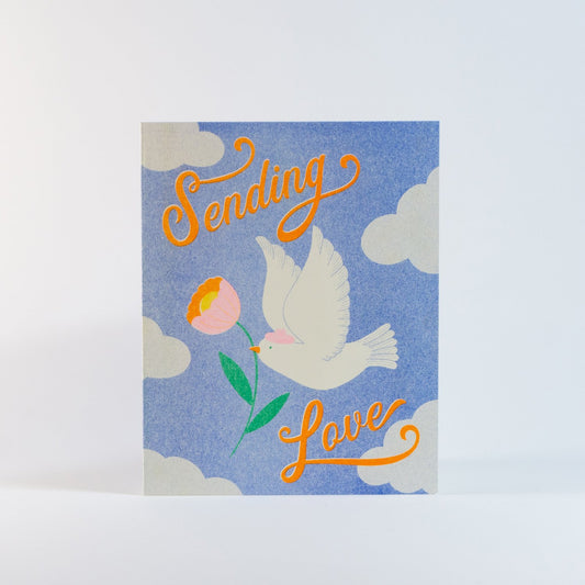 Sending Love Risograph Greeting Card