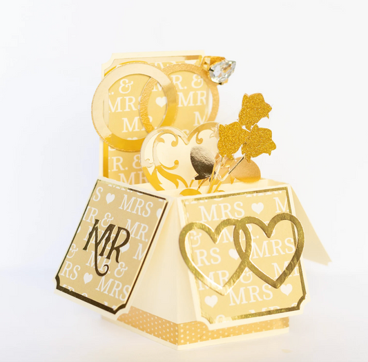 Pop Up Greeting Card - Gold Wedding