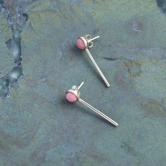 Annika Up Earrings - Rhodonite