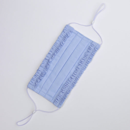 Triple-layer pleated style mask with adjustable ear clasps that ensure a snug and comfortable fit.