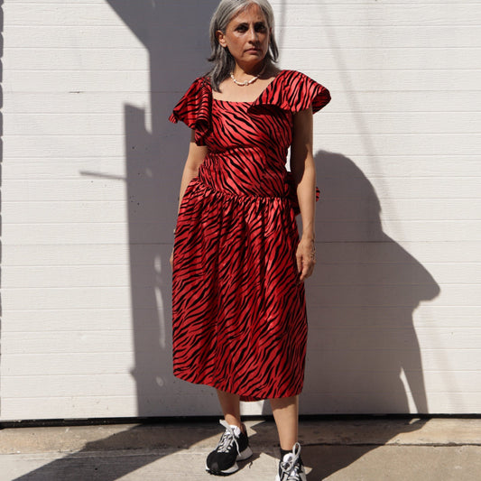 Bow Dress - Red Zebra