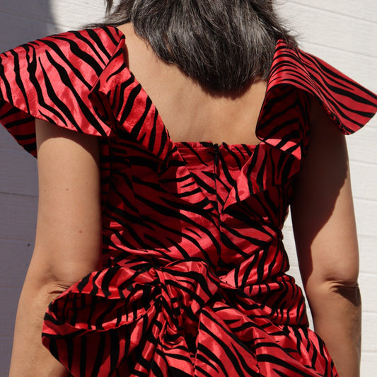 Bow Dress - Red Zebra