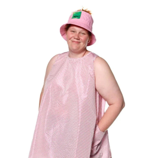 MEALS pink topless bucket hat available at Ease Toronto
