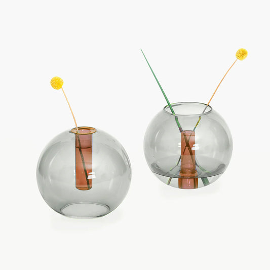 Bubble Vase - Smoke / Amber