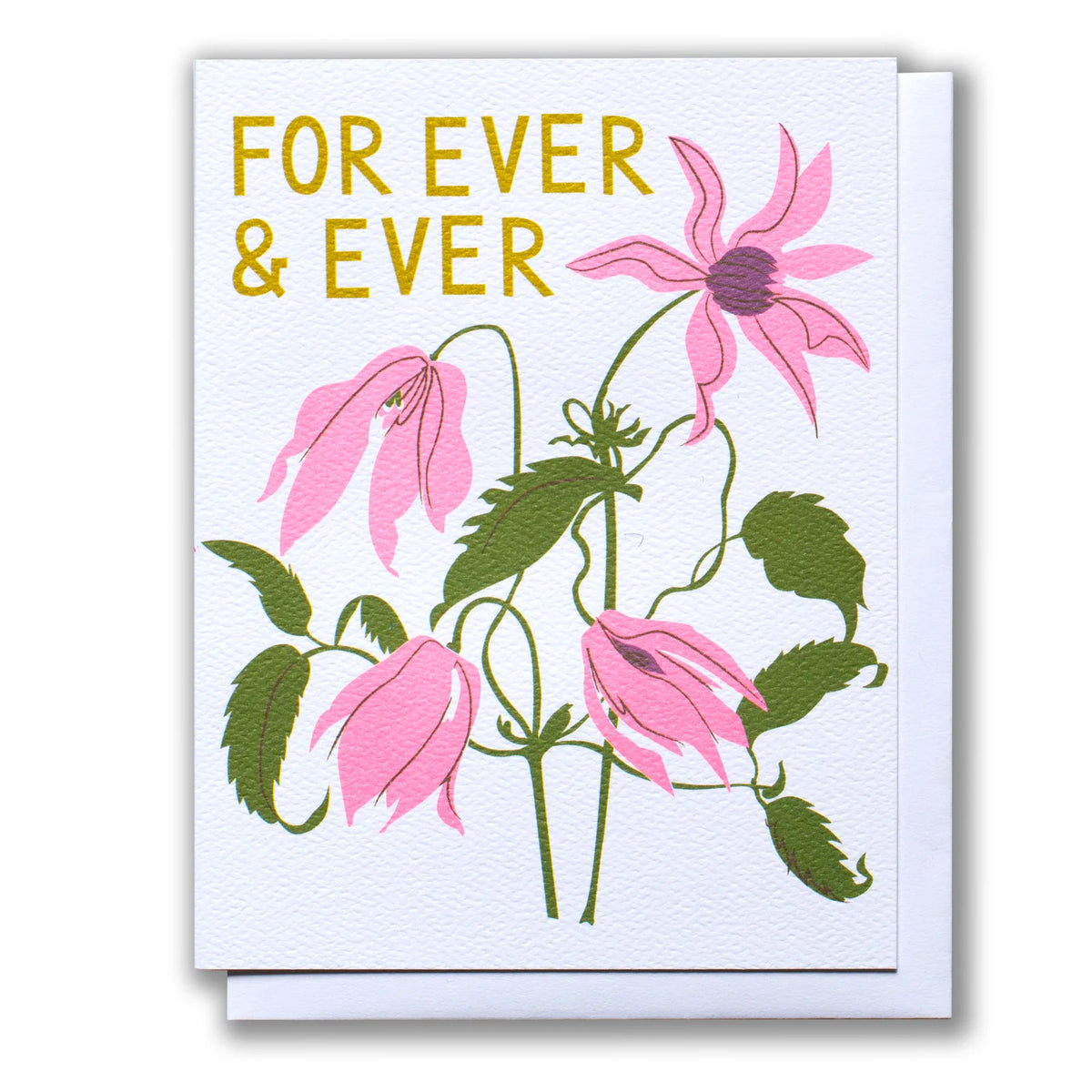 Greeting Card - For Ever & Ever Pink Clematis