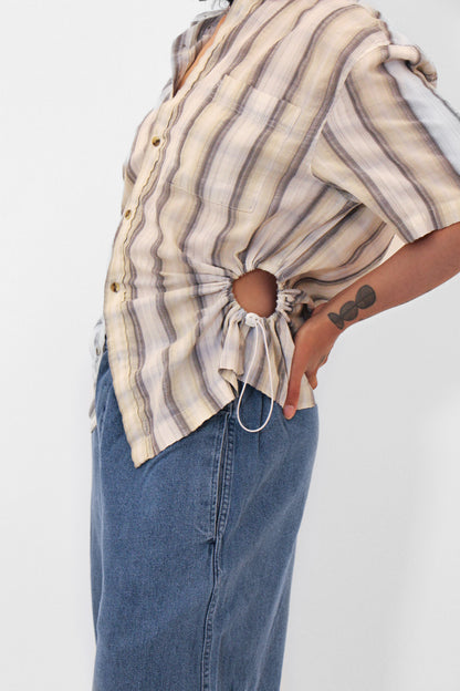 Short Sleeve Bungee Shirt — Grey Stripe