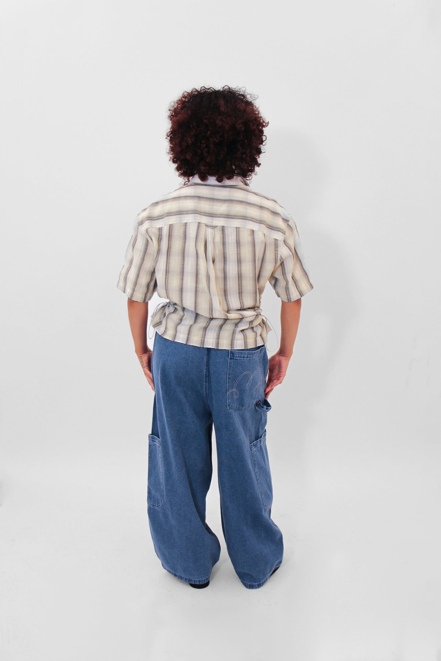 Short Sleeve Bungee Shirt — Grey Stripe
