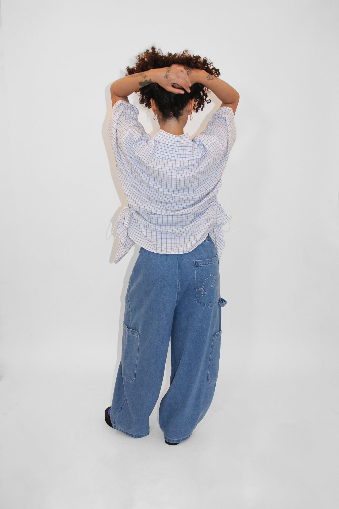 Short Sleeve Bungee Shirt — Blue Check
