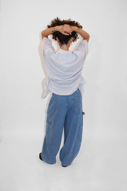 Short Sleeve Bungee Shirt — Blue Check