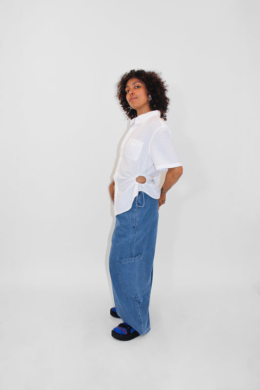 Short Sleeve Bungee Shirt — White Pucker
