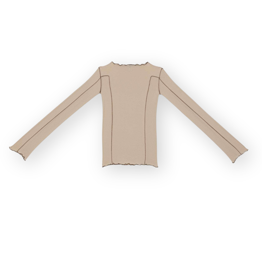 Omato Long Sleeve Tee - Organic Cotton Rib - Tin Beige