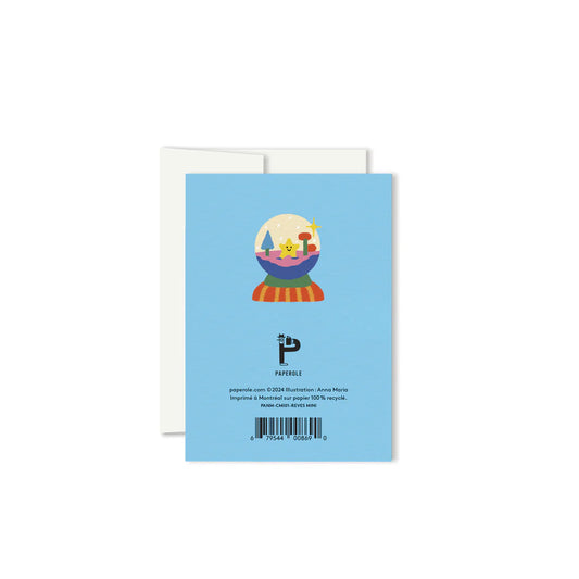 Mini Greeting Card -  Christmas Tree and Sleepy Dog
