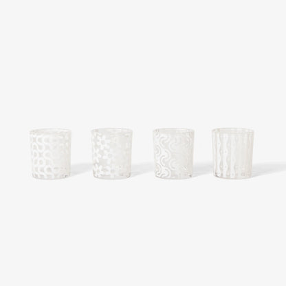 Pattern Glasses – Set of 4 White