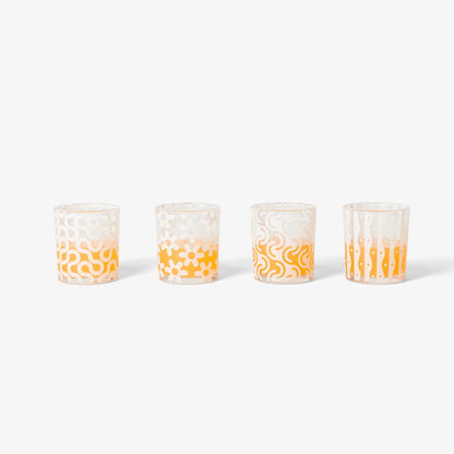 Pattern Glasses – Set of 4 White