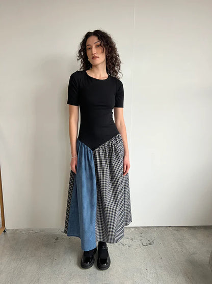 Portrait Dress - Black/Carter Plaid