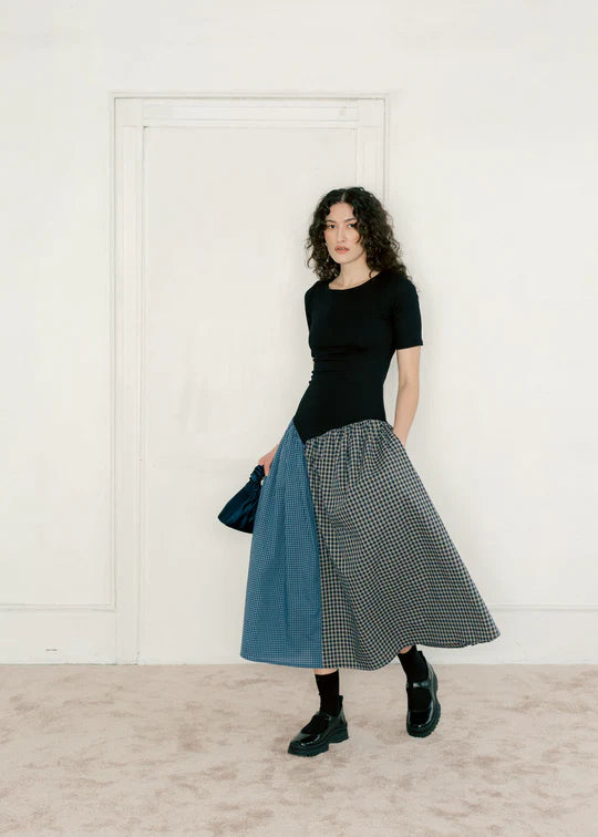 Portrait Dress - Black/Carter Plaid