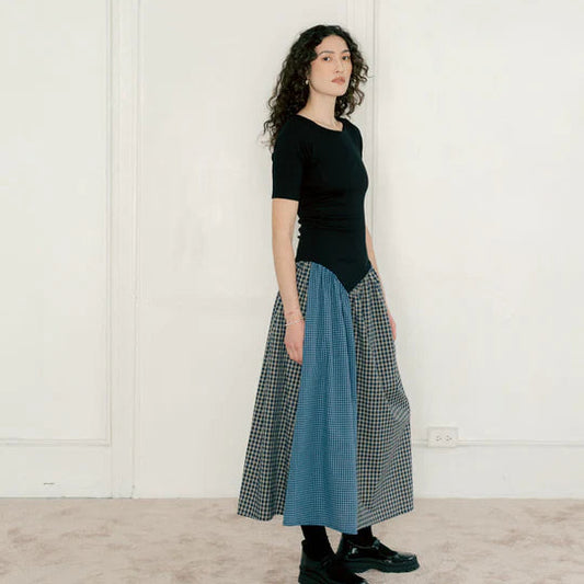 Portrait Dress - Black/Carter Plaid