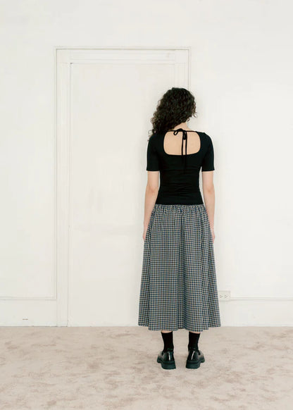 Portrait Dress - Black/Carter Plaid