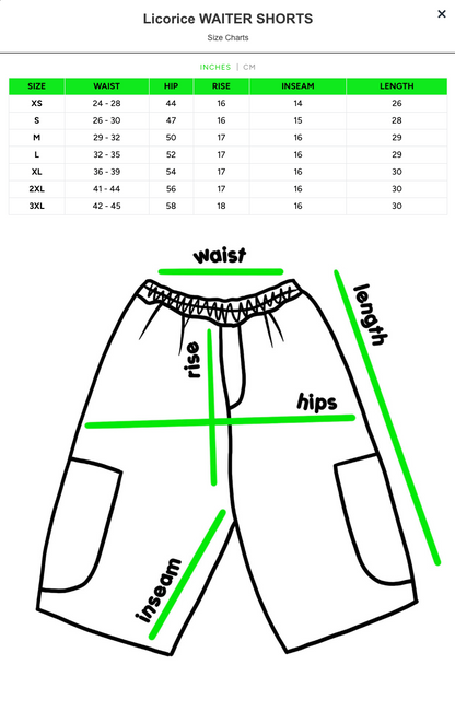 Waiter Shorts — Black