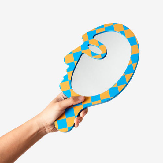 Profile Vanity Hand Mirror - Blue/ Yellow