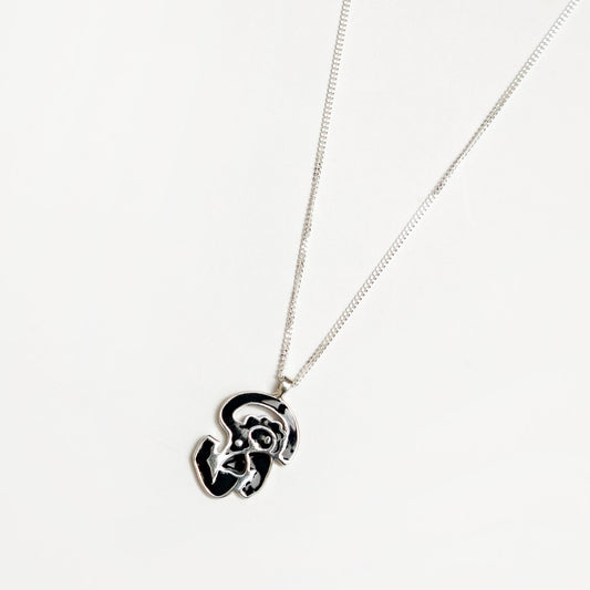 Tori Necklace - Navy & Silver