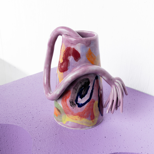 Wonky Ceramic Vase - Purple Bricolage