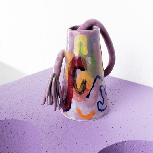 Wonky Ceramic Vase - Purple Bricolage