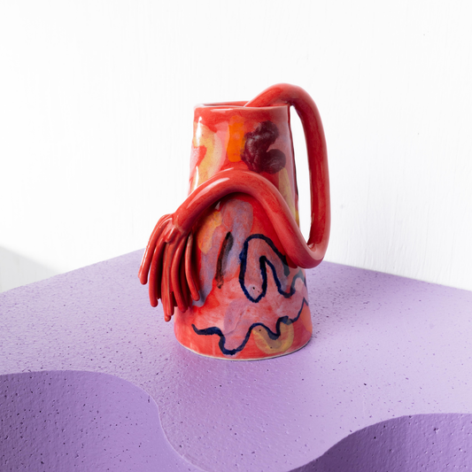 Wonky Ceramic Vase - Red Bricolage