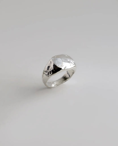 Boulder Signet Ring - Silver