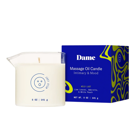 Dame massage oil candle available at Ease Toronto