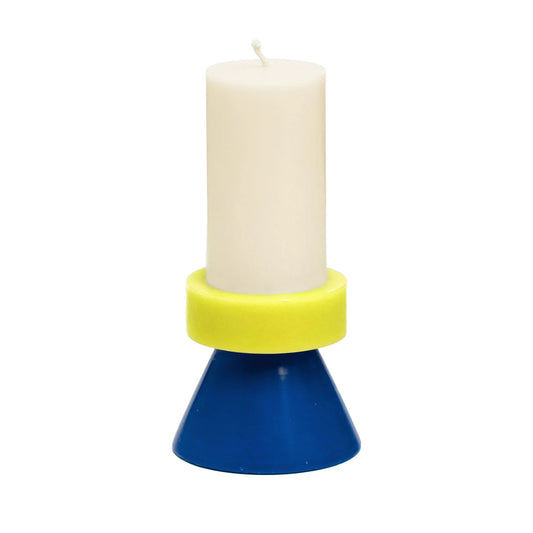Stack Candle Tall - White Yellow Blue