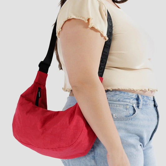 Medium Nylon Crescent Bag – Candy Apple