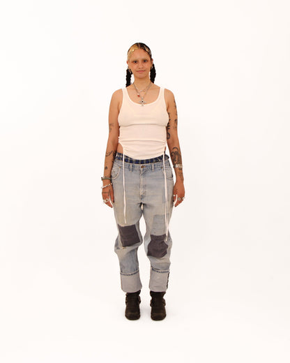 Backroad Blues Patched Denim — size 36
