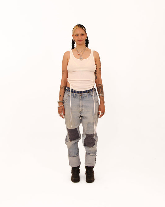 Backroad Blues Patched Denim — size 36