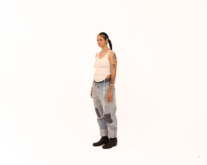Backroad Blues Patched Denim — size 36