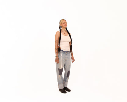 Backroad Blues Patched Denim — size 36