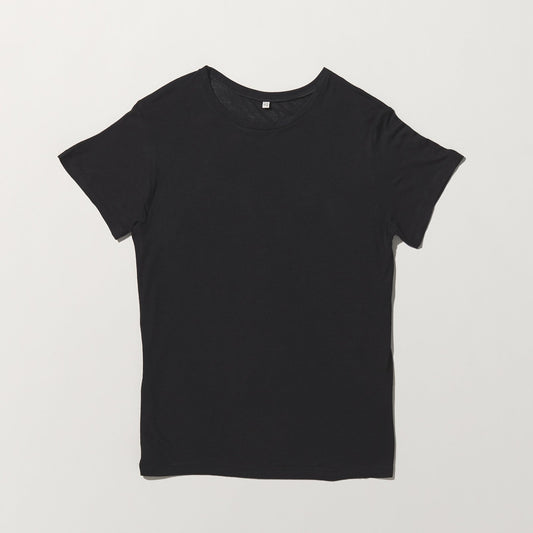 black t-shirt on white background